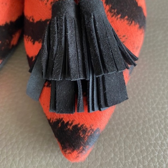 Pretty Ballerinas sz EU 36/US 5.5-6 rust orange black zebra pony - Picture 9 of 16